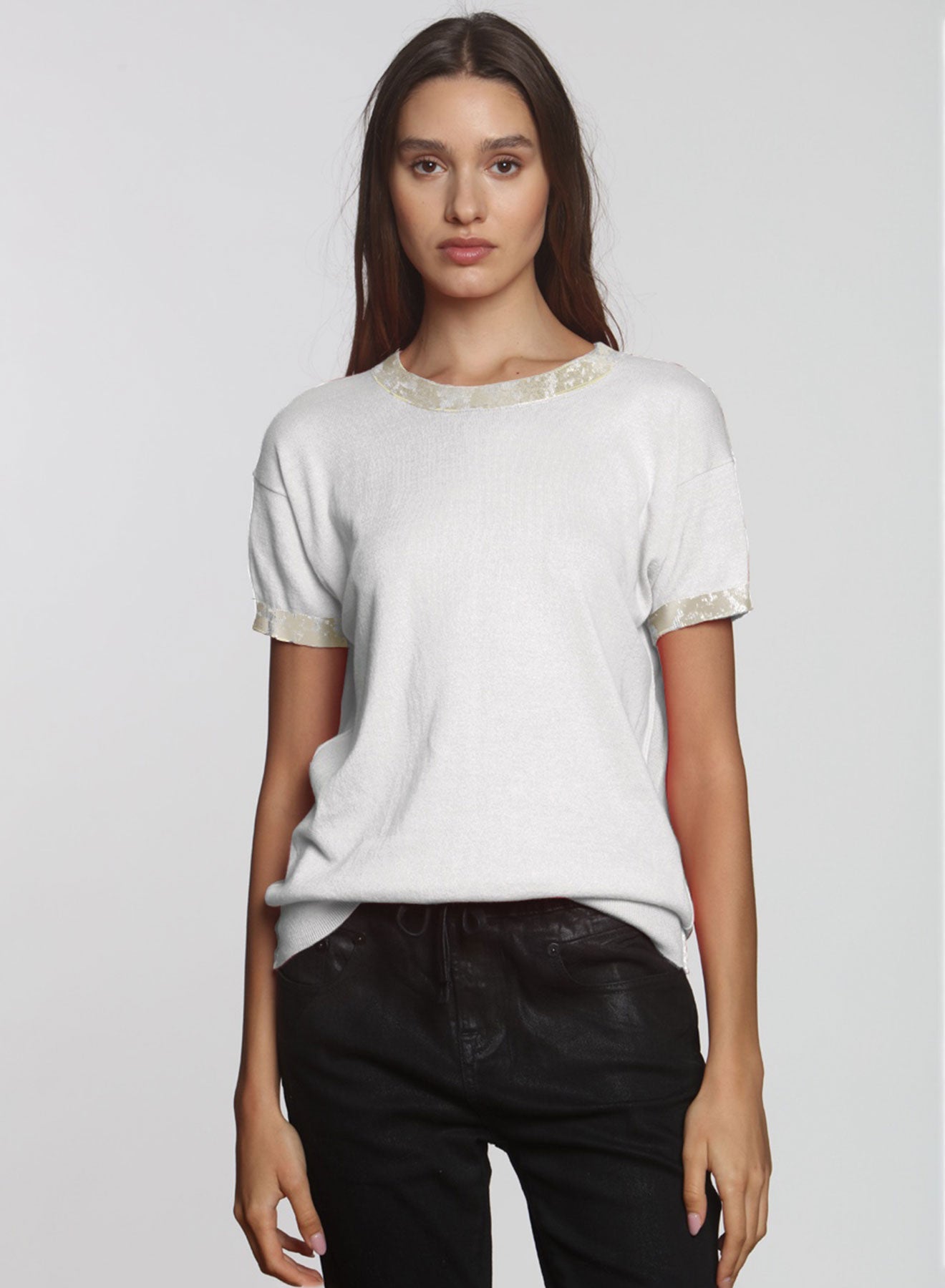 Tulle Long Sleeve Tee White - Goldie Lewinter