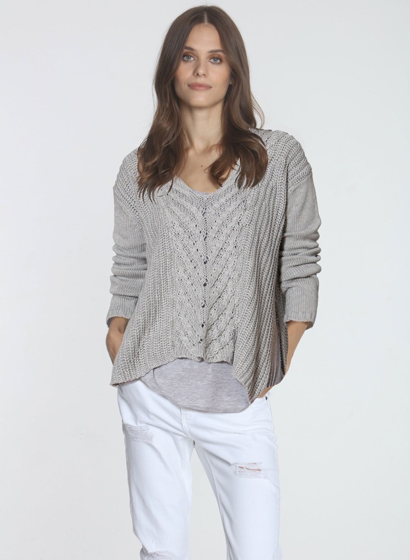 Long Sleeve Cotton Cable Cardigan – LABEL+thread