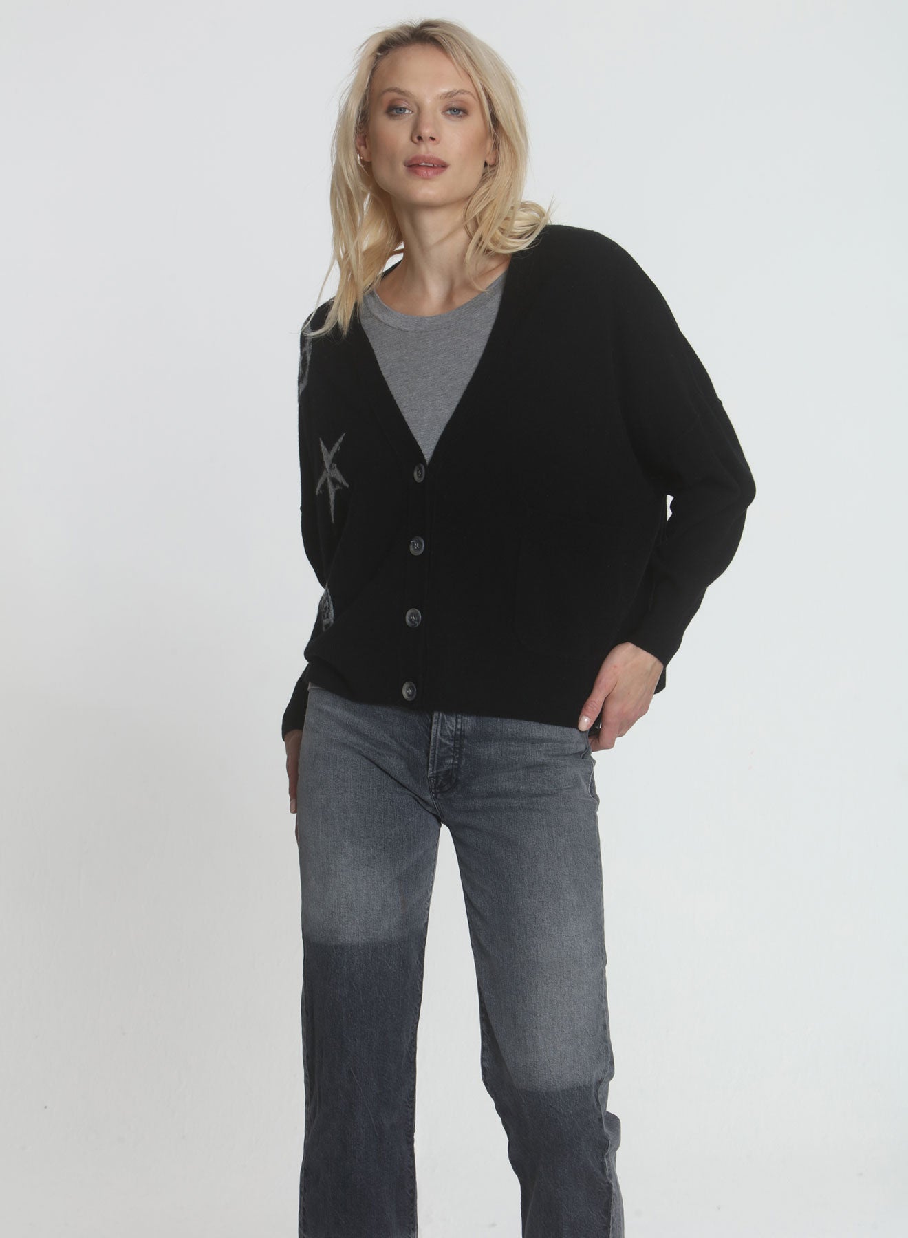 Womens black boyfriend on sale cardigan