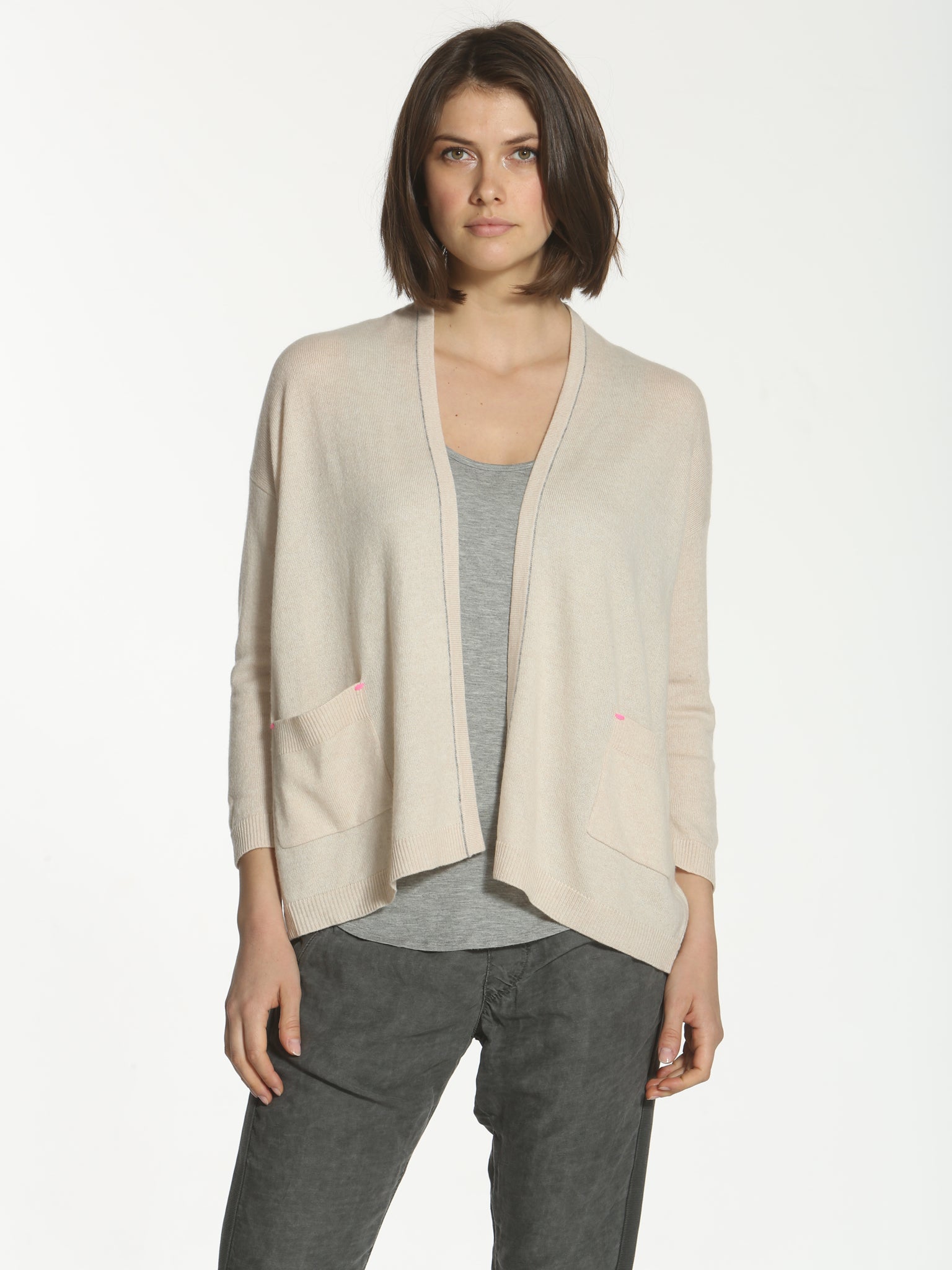 Oatmeal open front cardigan sale