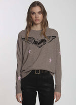 Winged Heart - Taupe/black