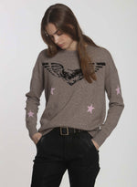 Winged Heart - Taupe/black