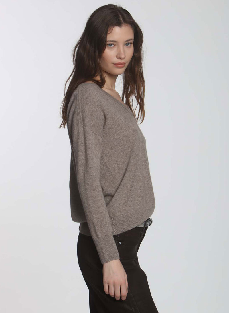 CORE Cashmere BF Vee - Taupe