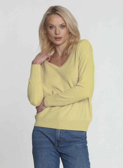 CORE Cashmere BF Vee - Canary