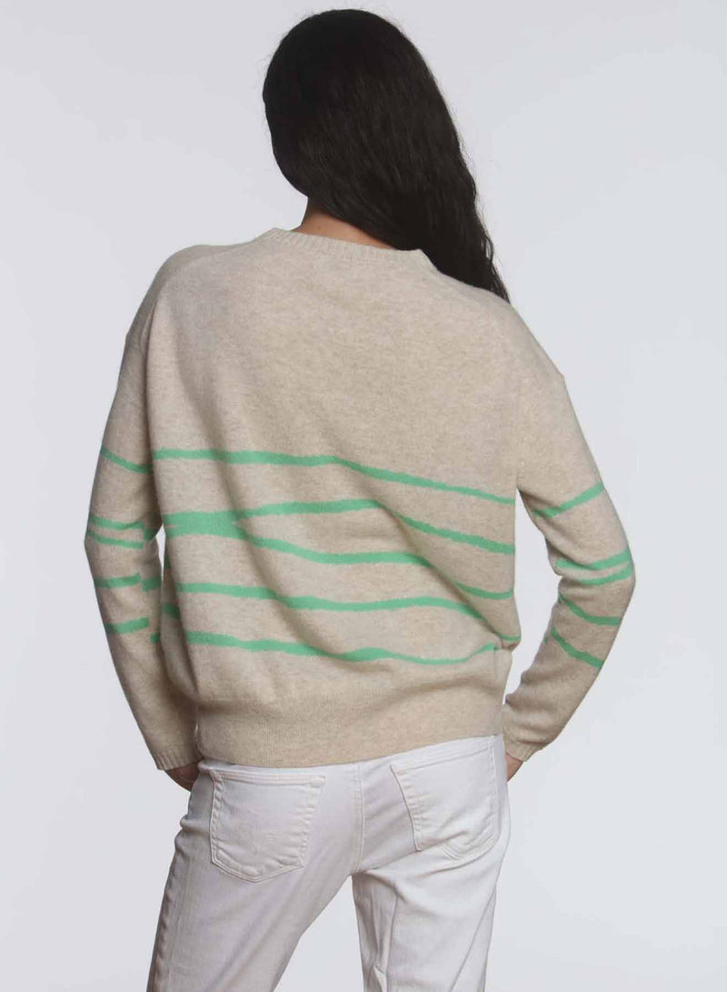 Big Sky Stripe - Ecru/green