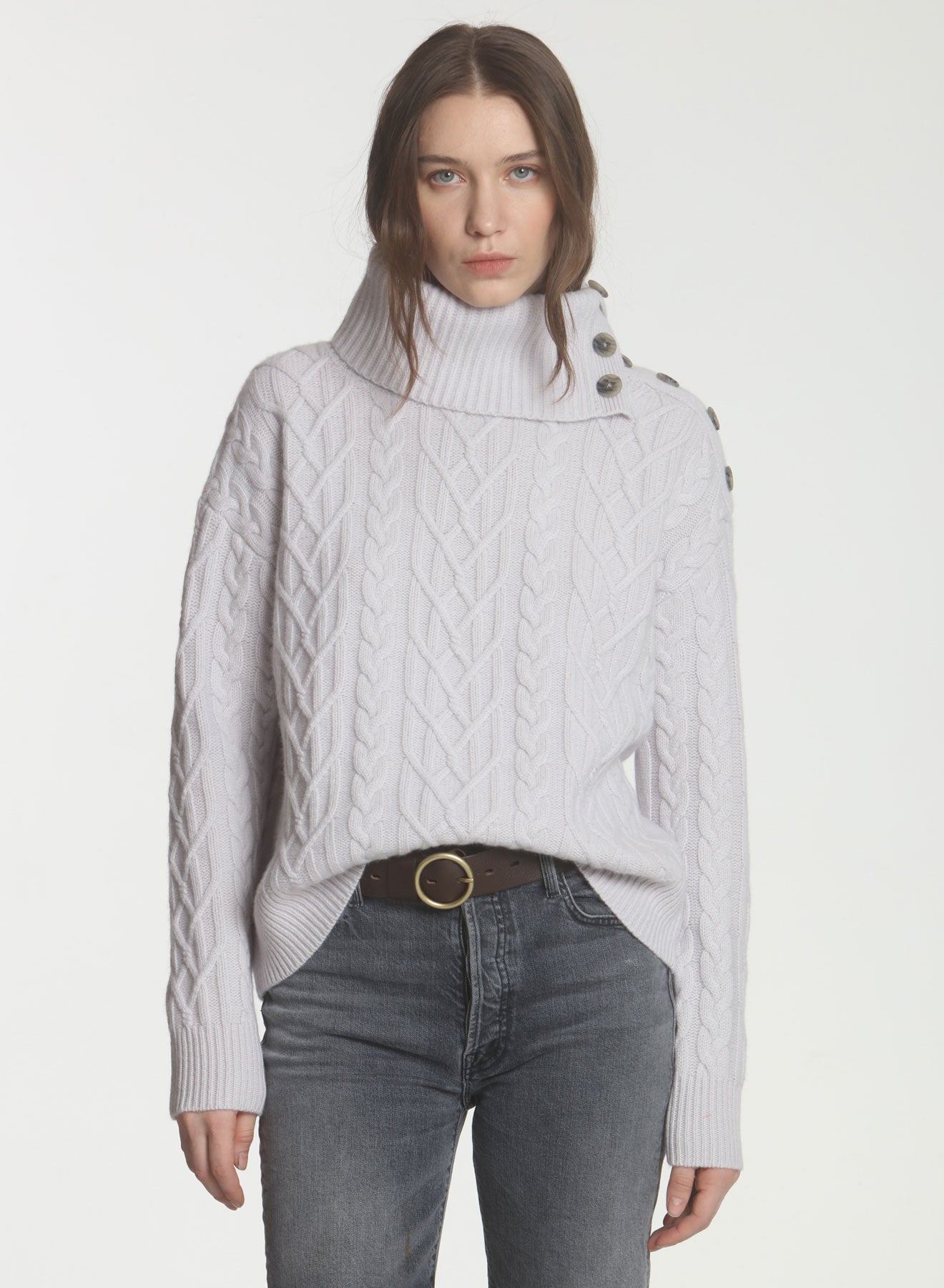 LABEL+thread Women's Wool Cashmere Major Tom T Neck - Opal