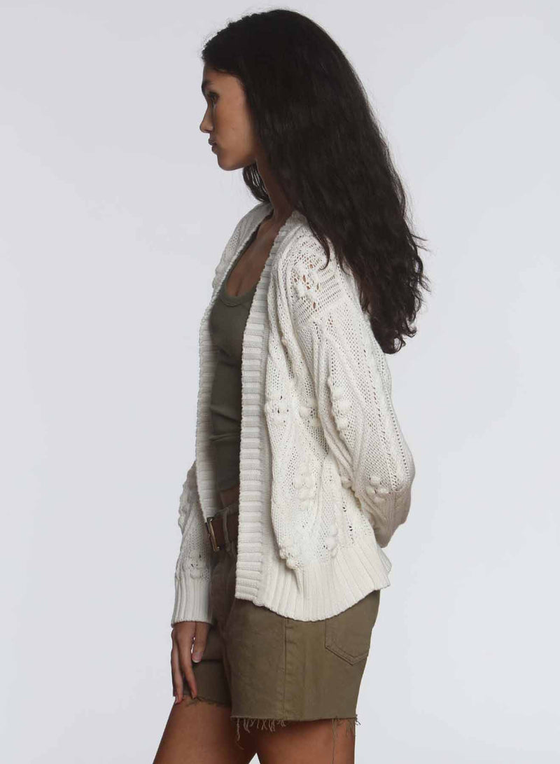 Cara Bobble Cardigan - White