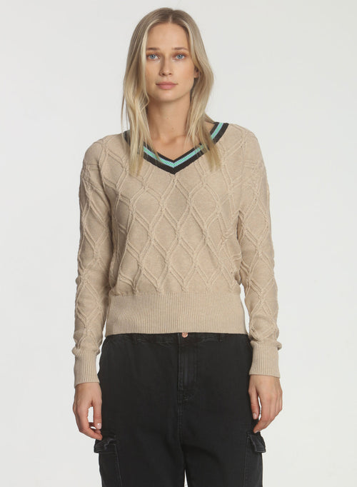 Serena Cable Vee - Latte