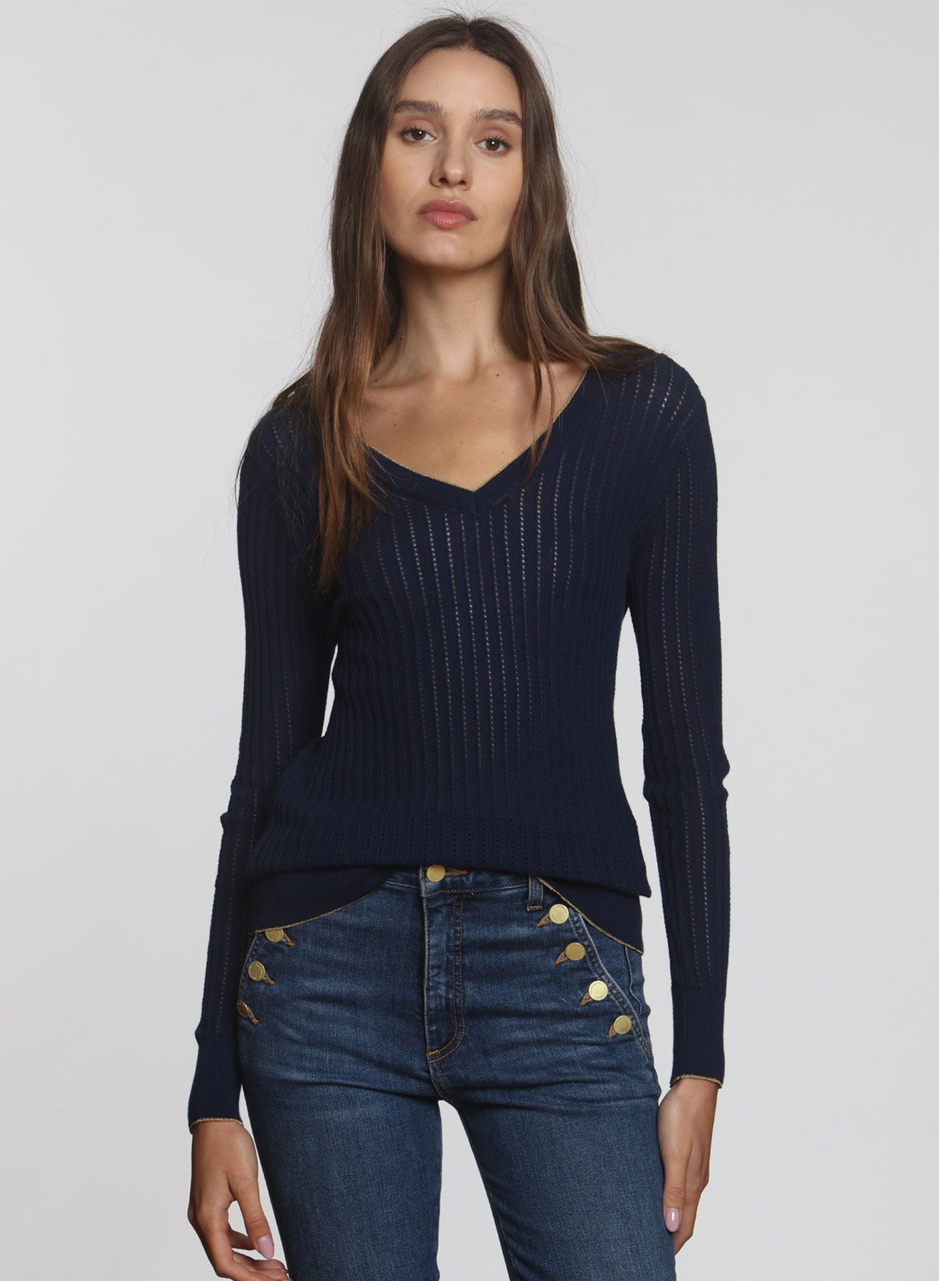 LABEL+thread Women's Winnie Rib Vee - Navy