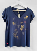 Graphic Harper Vee - Navy Feathers Crystal