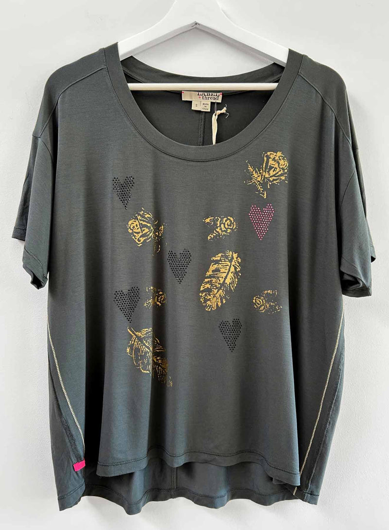 Graphic Delila Scoop - Loden Feathers Crystal