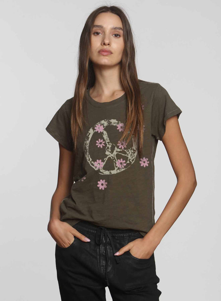 Graphic Ava Tee - Army Hippie Peace