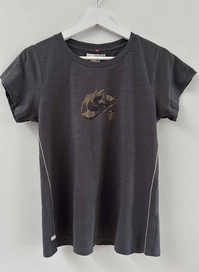 Graphic Ava Tee - Graphite Hat Crystal