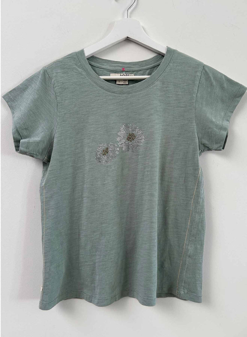 Graphic Ava Tee - Sage Daisy Crystal
