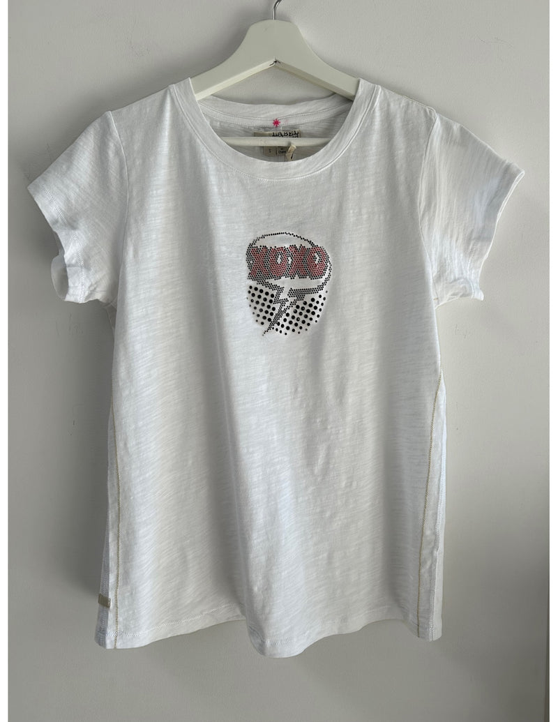 Graphic Ava Tee - White XOXO Crystal