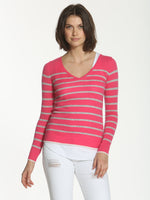 Luxe Striped V-neck