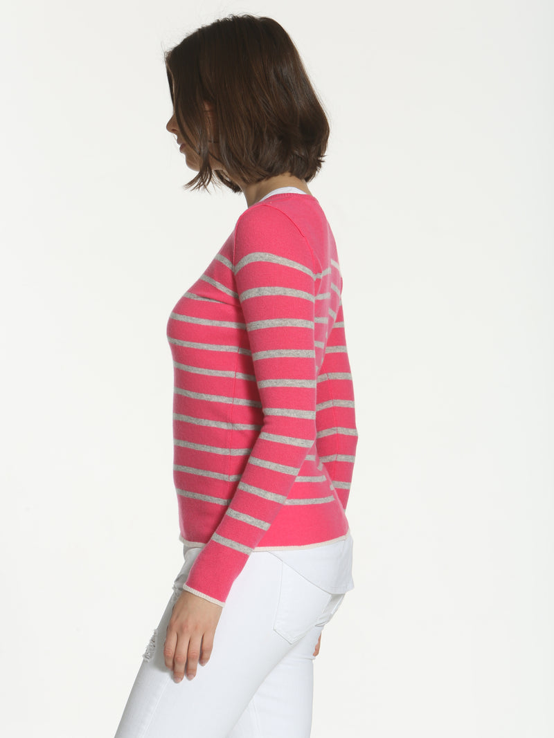 Luxe Striped V-neck