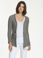 Leather Button Cardigan