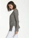 Leather Button Cardigan