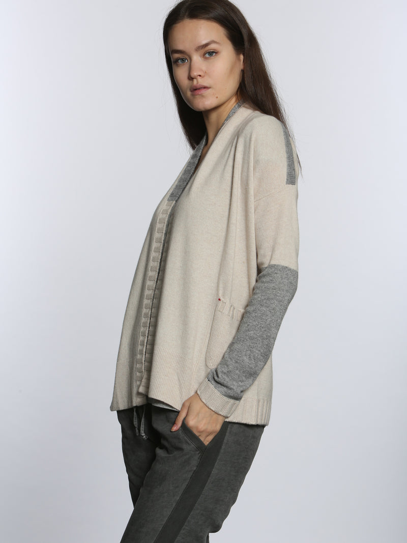Brandy Block Cardigan - Oatmeal