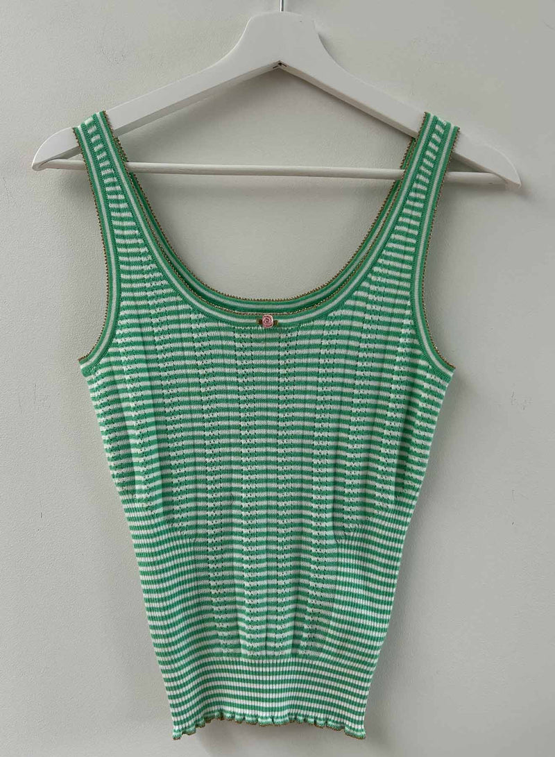 Petit Rose Tank - Parakeet/white
