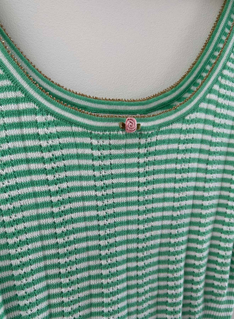 Petit Rose Tank - Parakeet/white