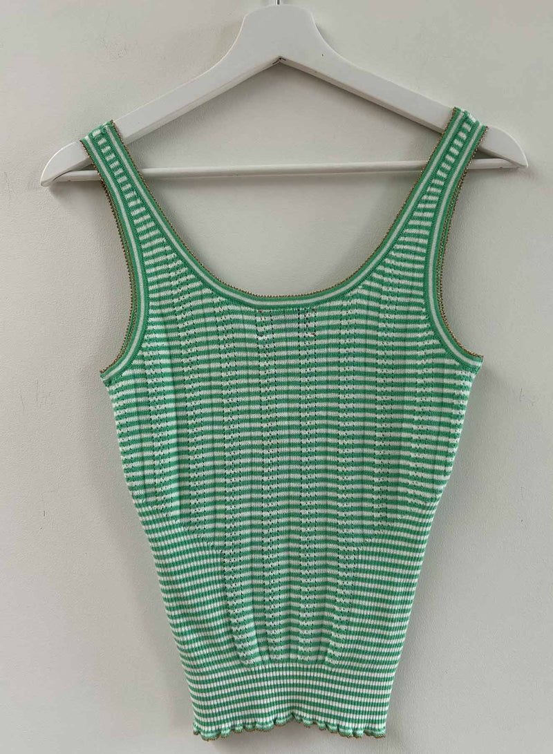 Petit Rose Tank - Parakeet/white