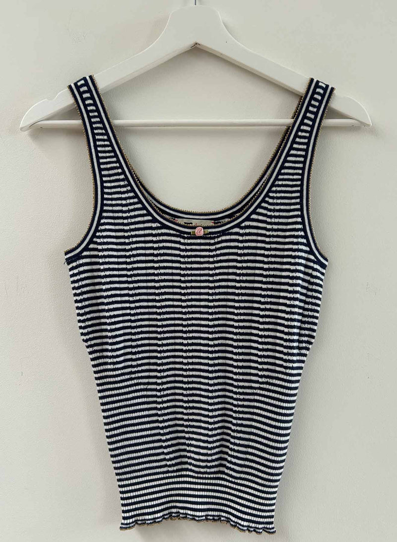 Petit Rose Tank - Navy/white