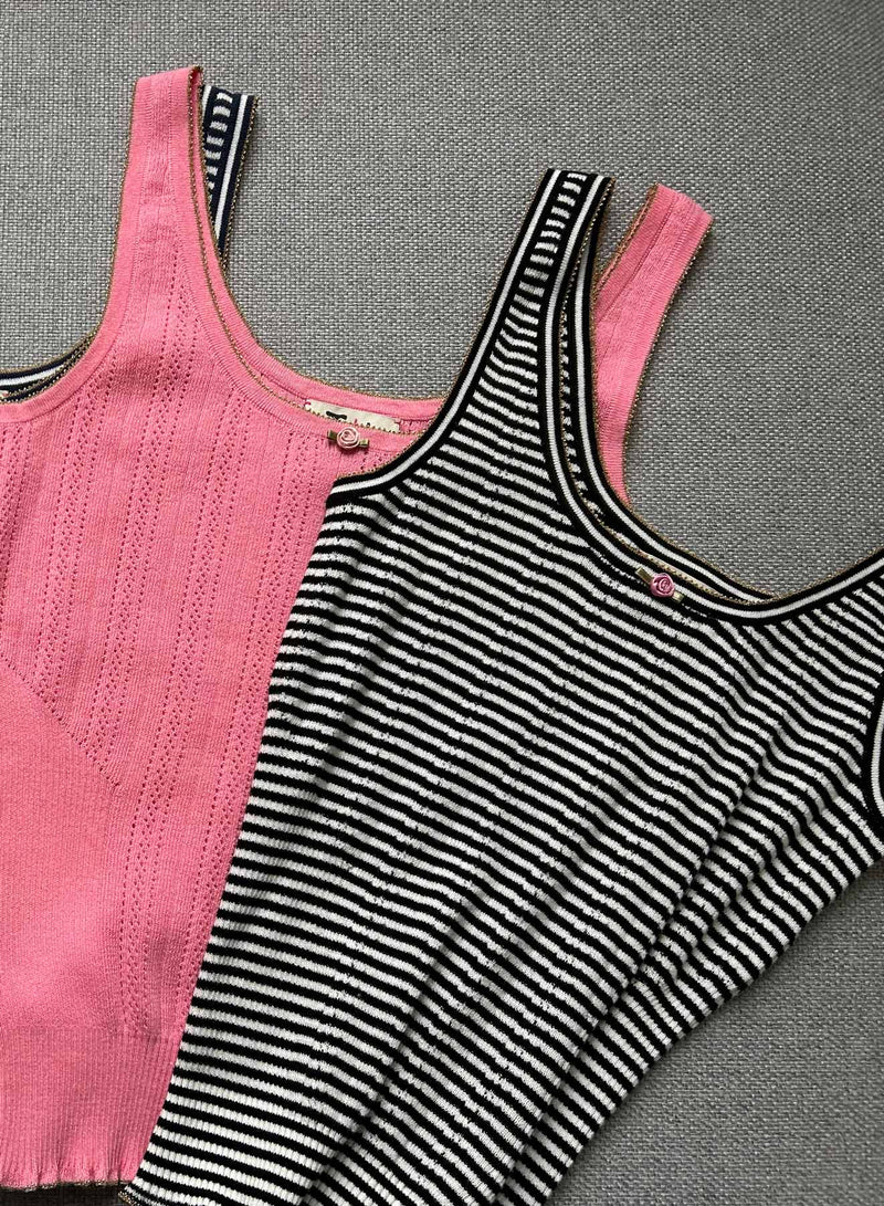 Petit Rose Tank - Black/white