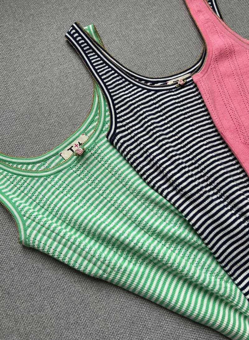 Petit Rose Tank - Parakeet/white