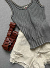 Petit Rose Tank - Black/white