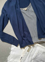 Petit Rose Tank - Navy/white