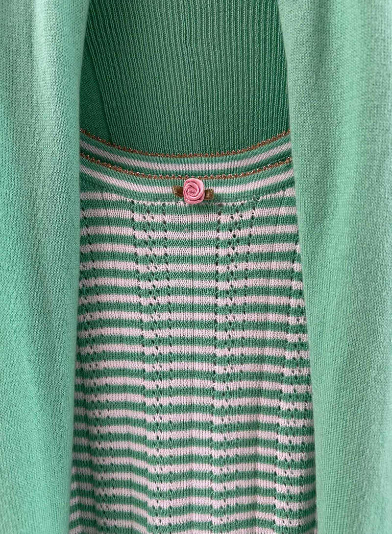 Petit Rose Tank - Parakeet/white