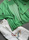 Petit Rose Tank - Parakeet/white