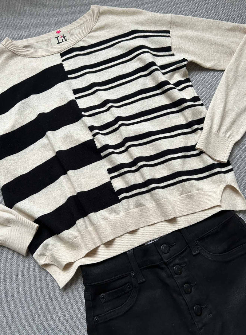 Donna Stripe - Ecru/black