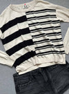 Donna Stripe - Ecru/black