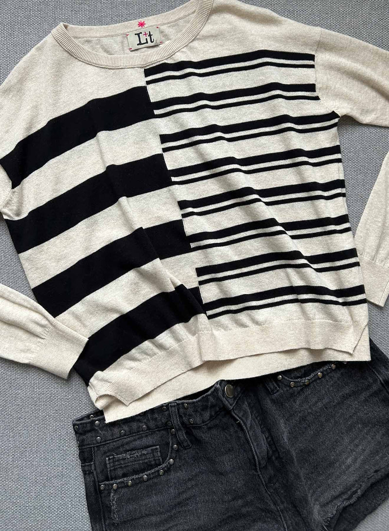 Donna Stripe - Ecru/black
