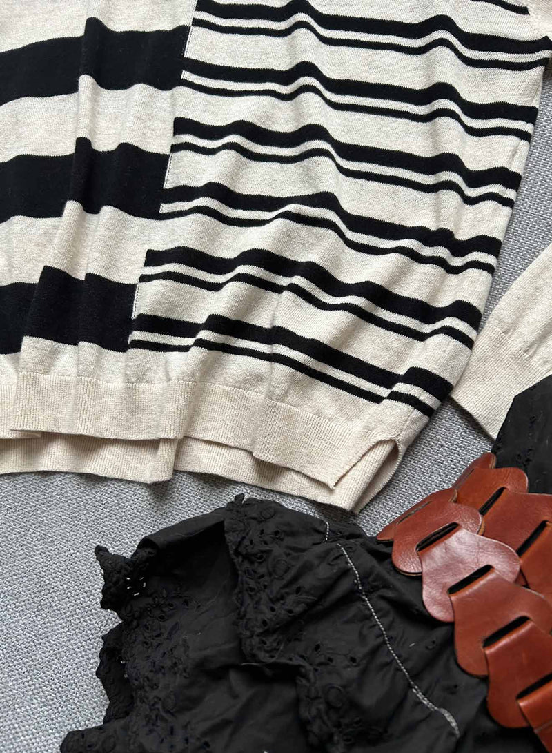 Donna Stripe - Ecru/black