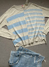 Donna Stripe - Pumice/blue
