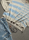 Donna Stripe - Pumice/blue