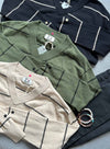 Waverly Stripe Vee - Bone/black
