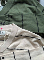 Waverly Stripe Vee - Army/black