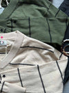 Waverly Stripe Vee - Bone/black