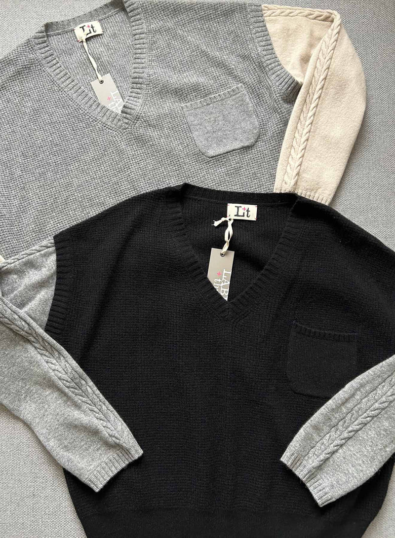 Vested Vee - Black/grey