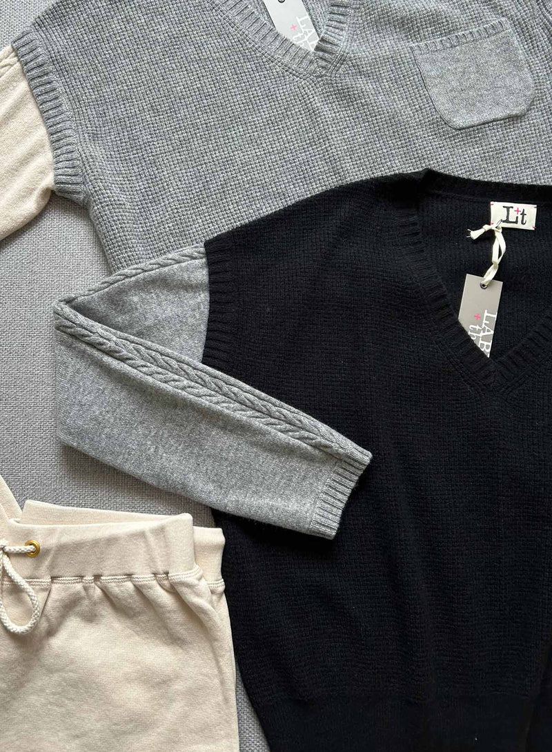 Vested Vee - Black/grey