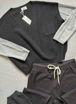 Vested Vee - Black/grey