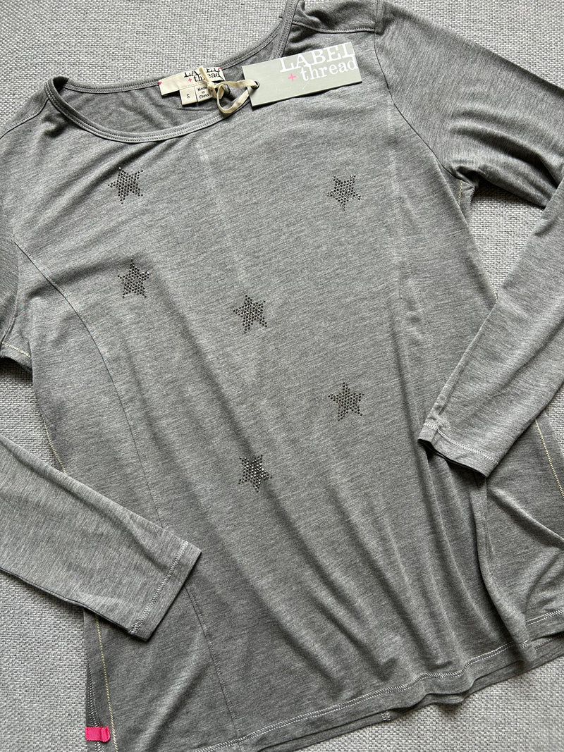 Graphic Riley LS Tee - Grey Star Crystal