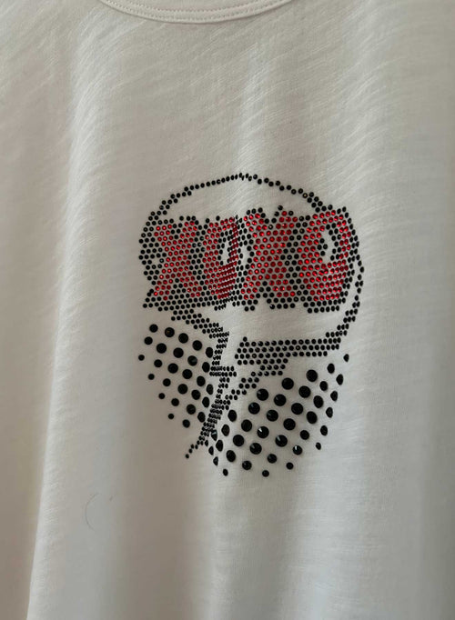 Graphic Ava Tee - White XOXO Crystal