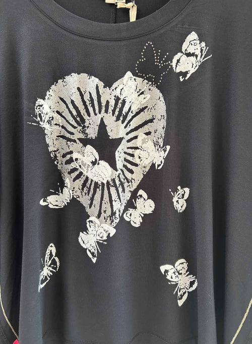 Graphic Delila Scoop - Black Heart Butterflies CR