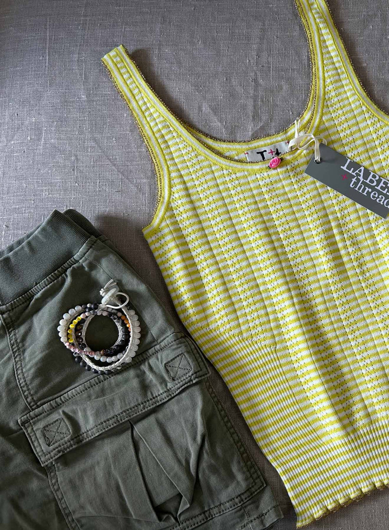 Petit Rose Tank - Citric/white